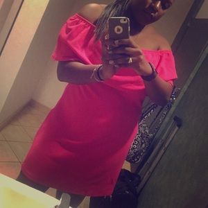 Off the Shoulder Ruffle Swing Dress